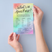 Rainbow Was ist in Ihrer Purse Paper Game Card? Flyer (Handgriff)