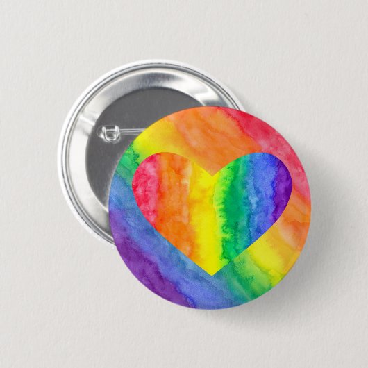 Rainbow Wash Herztasten Button (Vorne & Hinten)