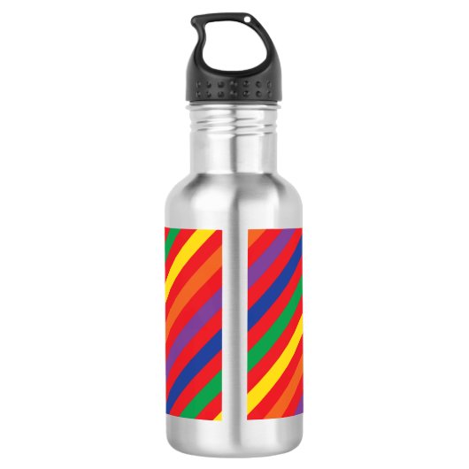 Rainbow Wasser Flasche mit Name Edelstahlflasche (Rückseite)