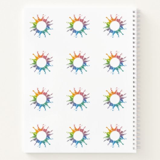 Rainbow Wassercolor Spiralnotebook Notizblock (Rückseite)