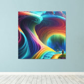Rainbow Wasserfall Landschaft Leinwanddruck (Insitu (Holzboden))