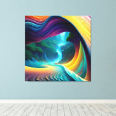 Rainbow Wasserfall Landschaft Leinwanddruck (Insitu (Holzboden))