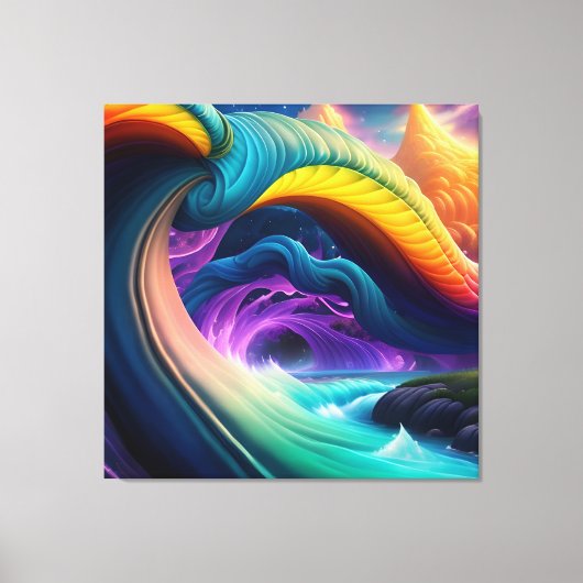 Rainbow Wasserfall Landschaft Leinwanddruck (Vorderseite)