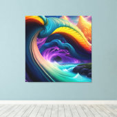 Rainbow Wasserfall Landschaft Leinwanddruck (Insitu (Holzboden))