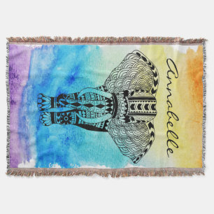 Rainbow-Wasserfarbe für schwarze Stämme Decke