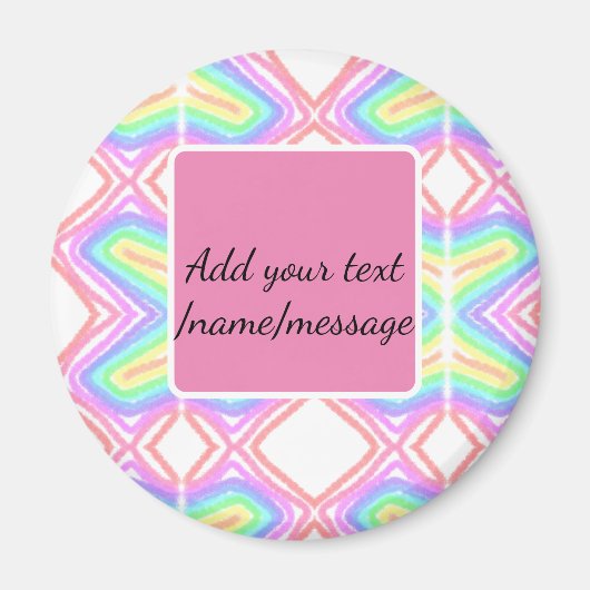 Rainbow-Wasserfarbe Hinzufügen von Namenstext Magnet (Vorne)