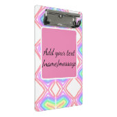 Rainbow-Wasserfarbe Hinzufügen von Namenstext Mini Klemmbrett (Schrägansicht)