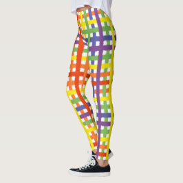 Rainbow Wasserfarbe Karierte farbige Leggings