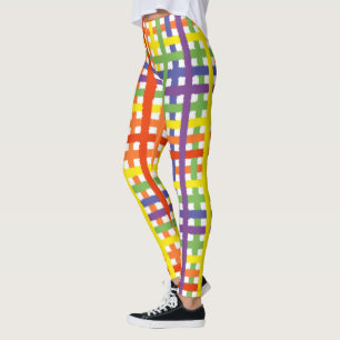 Rainbow Wasserfarbe Karierte farbige Leggings