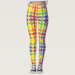 Rainbow Wasserfarbe Karierte farbige Leggings