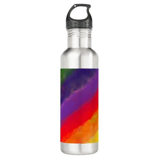 Rainbow Wasserfarbe Malerei Edelstahlflasche (Vorderseite)