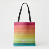 Rainbow Wasserfarbe | Monogramm Tasche (Vorderseite)