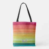 Rainbow Wasserfarbe | Monogramm Tasche (Rückseite)