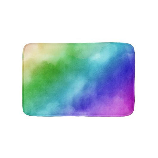 Rainbow Wasserfarben Badematte (Vorderseite)