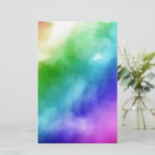 Rainbow Wasserfarben Briefpapier (Stehend Vorderseite)