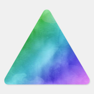 Rainbow Wasserfarben Dreieckiger Aufkleber