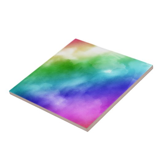 Rainbow Wasserfarben Fliese (Seite)