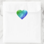 Rainbow Wasserfarben Herz-Aufkleber (Tasche)