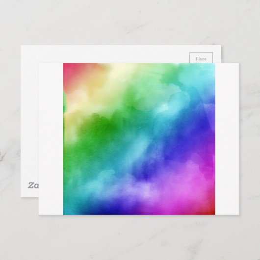 Rainbow Wasserfarben Postkarte (Vorne/Hinten)