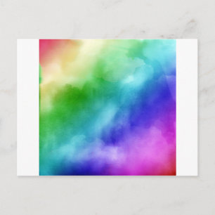 Rainbow Wasserfarben Postkarte