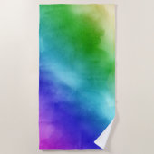 Rainbow Wasserfarben Strandtuch (Vorderseite)