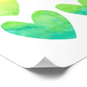 Rainbow Wasserfarbenherzen Kinder Plakatdruck Poster (Ecke)