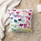 Rainbow Wasserfarbenherzen Liebe Kissen Kissen (Decke)