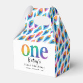 Rainbow Watercolor 1st Birthday | Colorful Baby Geschenkschachtel (Vorderseite)