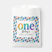 Rainbow Watercolor 1st Birthday | Colorful Baby Geschenktütchen (Vorderseite)