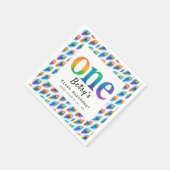 Rainbow Watercolor 1st Birthday | Colorful Baby  Serviette (Ecke)