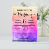 Rainbow Watercolor - 3x5 Einladung zur Hochzeit (Stehend Vorderseite)