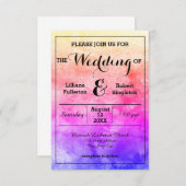 Rainbow Watercolor - 3x5 Einladung zur Hochzeit (Vorne/Hinten)