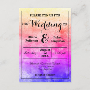 Rainbow Watercolor - 3x5 Einladung zur Hochzeit