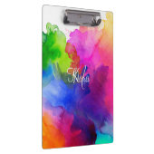 Rainbow Watercolor Abstrakt Klemmbrett (Rechts)