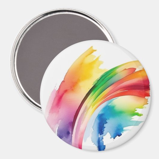 Rainbow Watercolor Abstrakt Magnet (Vorderseite/Rückseite)