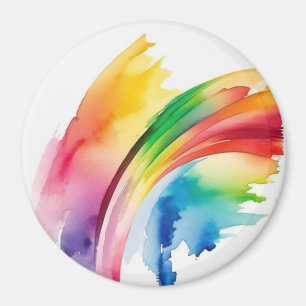 Rainbow Watercolor Abstrakt Magnet