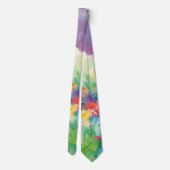 Rainbow Watercolor Abstrakt Neck Tie Krawatte (Rückseite)