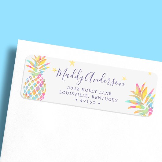 Rainbow Watercolor Ananas Tropical Custom