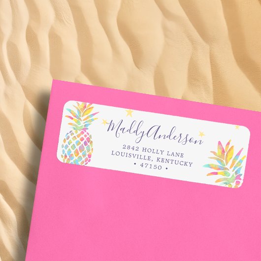 Rainbow Watercolor Ananas Tropical Custom