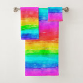 Rainbow Watercolor Badetuch Set (Insitu)