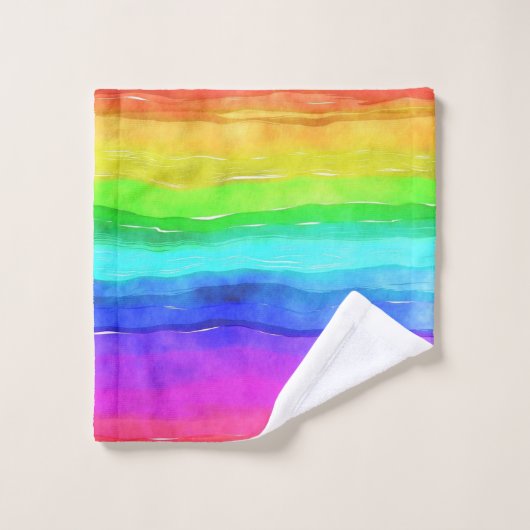 Rainbow Watercolor Badetuch Set (Waschlappen)
