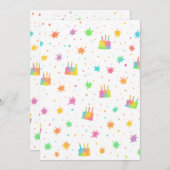 Rainbow Watercolor Birthday Cake Colorful Paint Einladung (Vorne/Hinten)