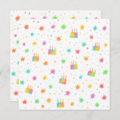 Rainbow Watercolor Birthday Cake Colorful Paint Einladung (Vorne/Hinten)