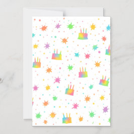 Rainbow Watercolor Birthday Cake Colorful Paint Magneteinladung