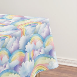 Rainbow Watercolor Birthday Fabric Tischdecke
