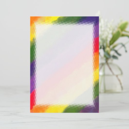 Rainbow Watercolor Blank DIY Karte (Stehend Vorderseite)