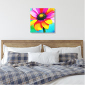 Rainbow Watercolor Blume Stretched Leinwand (Insitu (Schlafzimmer))