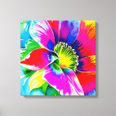Rainbow Watercolor Blume Stretched Leinwand (Vorderseite)