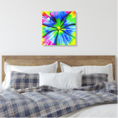 Rainbow Watercolor Blume Stretched Leinwand (Insitu (Schlafzimmer))