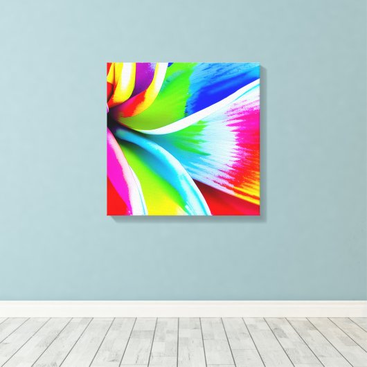 Rainbow Watercolor Blume Stretched Leinwand (Insitu (Holzboden))